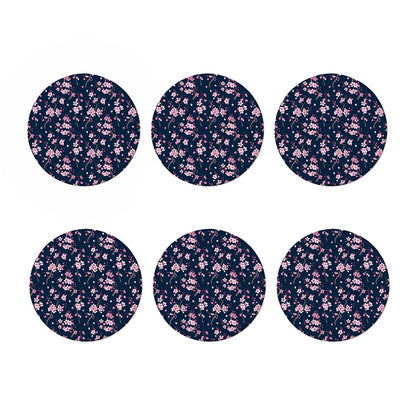 Pink Sakura Cherry Blossom Pattern Print Coaster Set