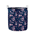 Pink Sakura Cherry Blossom Pattern Print Collapsible Laundry Basket