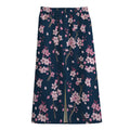 Pink Sakura Cherry Blossom Pattern Print Cotton Front Slit Maxi Skirt