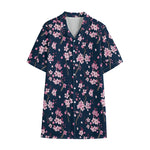 Pink Sakura Cherry Blossom Pattern Print Cotton Hawaiian Shirt