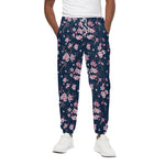 Pink Sakura Cherry Blossom Pattern Print Cotton Pants