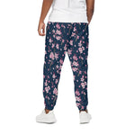 Pink Sakura Cherry Blossom Pattern Print Cotton Pants