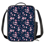 Pink Sakura Cherry Blossom Pattern Print Crossbody Lunch Bag