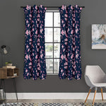 Pink Sakura Cherry Blossom Pattern Print Curtain