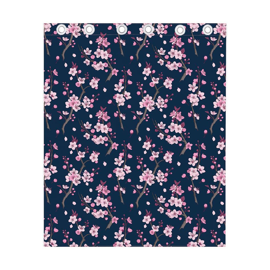 Pink Sakura Cherry Blossom Pattern Print Curtain