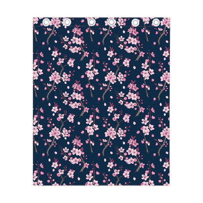 Pink Sakura Cherry Blossom Pattern Print Curtain