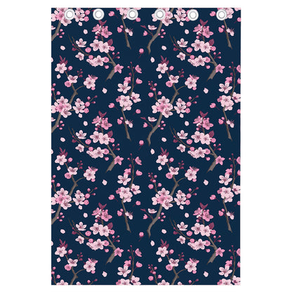 Pink Sakura Cherry Blossom Pattern Print Curtain