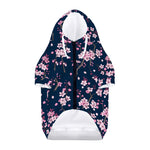 Pink Sakura Cherry Blossom Pattern Print Dog Zip Up Hoodie