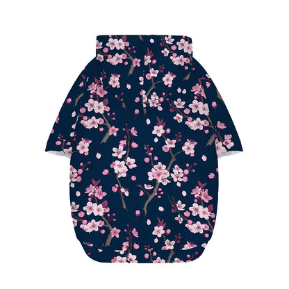 Pink Sakura Cherry Blossom Pattern Print Dog Zip Up Hoodie