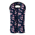 Pink Sakura Cherry Blossom Pattern Print Double Neoprene Wine Tote