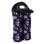 Pink Sakura Cherry Blossom Pattern Print Double Neoprene Wine Tote