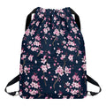 Pink Sakura Cherry Blossom Pattern Print Drawstring Backpack