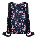 Pink Sakura Cherry Blossom Pattern Print Drawstring Backpack