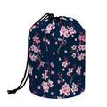 Pink Sakura Cherry Blossom Pattern Print Drawstring Makeup Bag