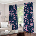 Pink Sakura Cherry Blossom Pattern Print Extra Wide Grommet Curtains