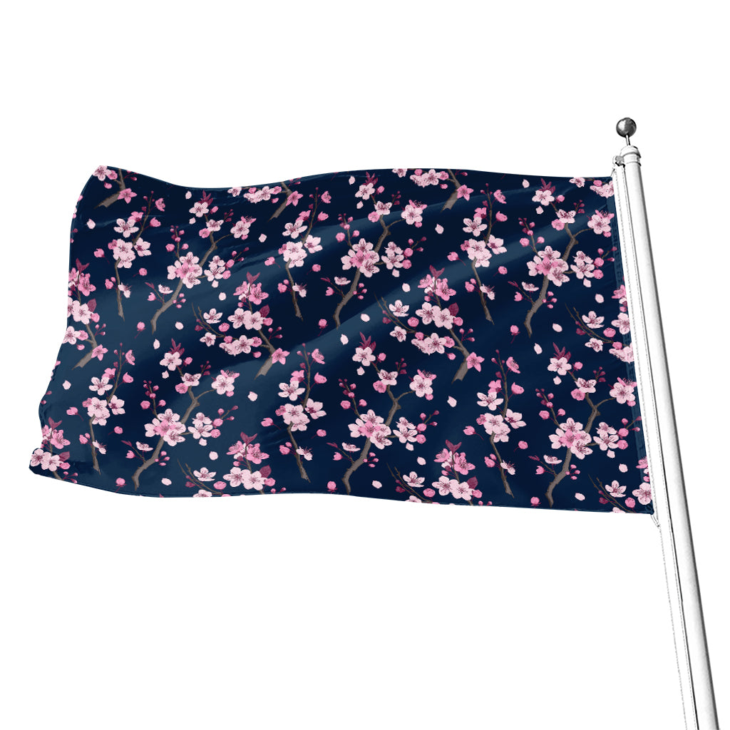 Pink Sakura Cherry Blossom Pattern Print Flag