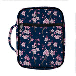 Pink Sakura Cherry Blossom Pattern Print Front Pocket Bible Bag