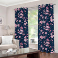 Pink Sakura Cherry Blossom Pattern Print Grommet Curtains