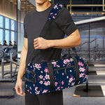 Pink Sakura Cherry Blossom Pattern Print Gym Bag