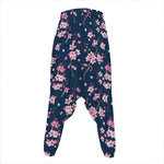 Pink Sakura Cherry Blossom Pattern Print Hammer Pants