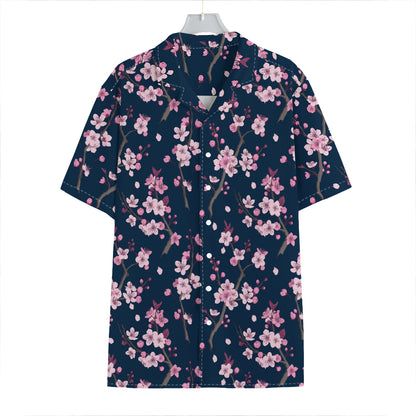 Pink Sakura Cherry Blossom Pattern Print Hawaiian Shirt