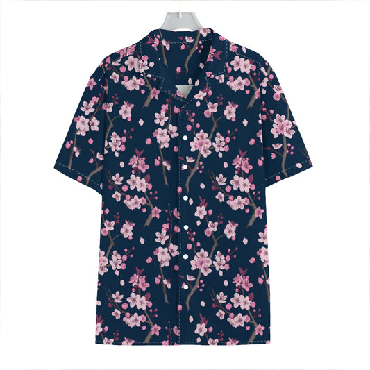 Pink Sakura Cherry Blossom Pattern Print Hawaiian Shirt