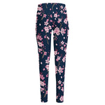 Pink Sakura Cherry Blossom Pattern Print High-Waisted Pocket Leggings