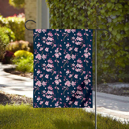 Pink Sakura Cherry Blossom Pattern Print House Flag