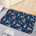 Pink Sakura Cherry Blossom Pattern Print Indoor Door Mat