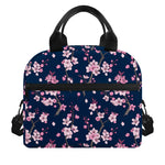 Pink Sakura Cherry Blossom Pattern Print Insulated Lunch Bag