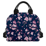 Pink Sakura Cherry Blossom Pattern Print Insulated Lunch Bag