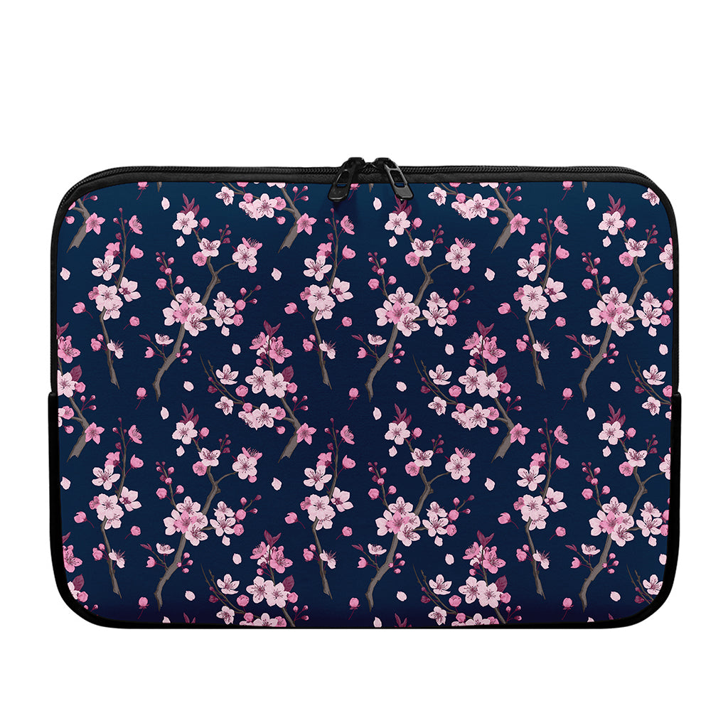 Pink Sakura Cherry Blossom Pattern Print Laptop Sleeve