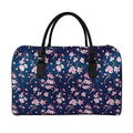 Pink Sakura Cherry Blossom Pattern Print Leather Duffel Bag