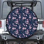 Pink Sakura Cherry Blossom Pattern Print Leather Spare Tire Cover