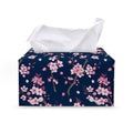 Pink Sakura Cherry Blossom Pattern Print Leather Tissue Box Cover