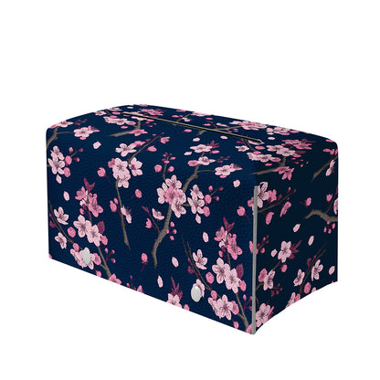 Pink Sakura Cherry Blossom Pattern Print Leather Tissue Box Cover