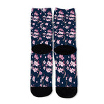 Pink Sakura Cherry Blossom Pattern Print Long Socks
