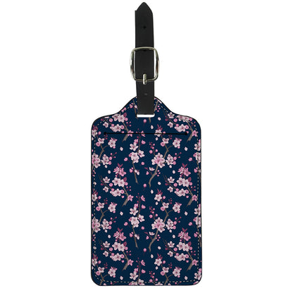 Pink Sakura Cherry Blossom Pattern Print Luggage Tag