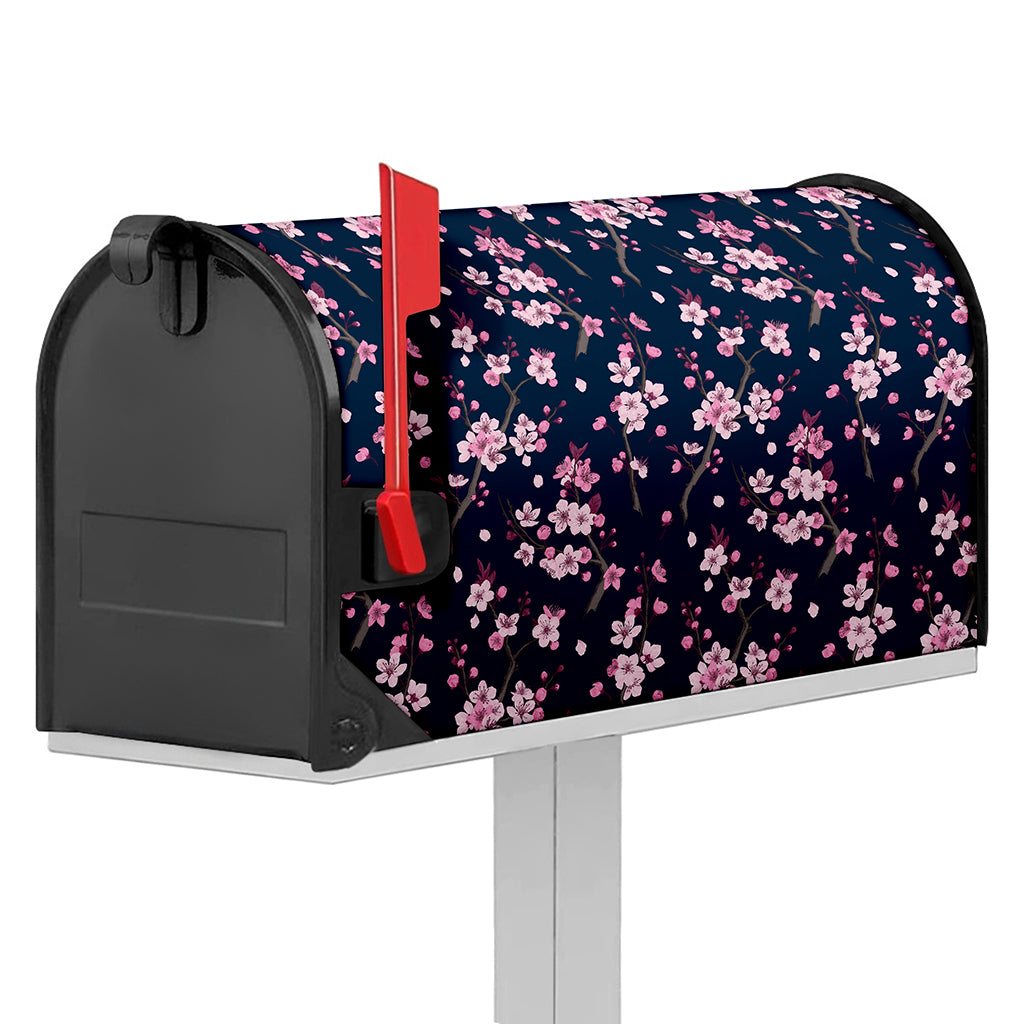 Pink Sakura Cherry Blossom Pattern Print Mailbox Cover