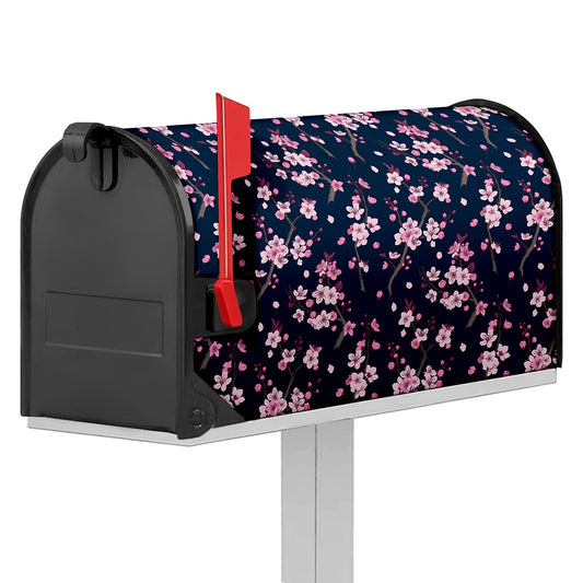 Pink Sakura Cherry Blossom Pattern Print Mailbox Cover