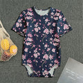 Pink Sakura Cherry Blossom Pattern Print Men's Bodysuit