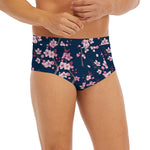 Pink Sakura Cherry Blossom Pattern Print Men's Briefs