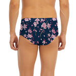 Pink Sakura Cherry Blossom Pattern Print Men's Briefs