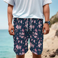 Pink Sakura Cherry Blossom Pattern Print Men's Cargo Shorts