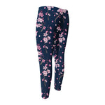 Pink Sakura Cherry Blossom Pattern Print Men's Compression Pants