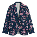 Pink Sakura Cherry Blossom Pattern Print Men's Cotton Blazer