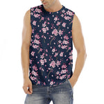 Pink Sakura Cherry Blossom Pattern Print Men's Fitness Tank Top