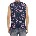 Pink Sakura Cherry Blossom Pattern Print Men's Fitness Tank Top