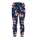 Pink Sakura Cherry Blossom Pattern Print Men's leggings