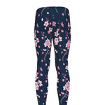 Pink Sakura Cherry Blossom Pattern Print Men's leggings